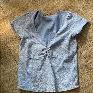 Blue V-Neck Women's Top